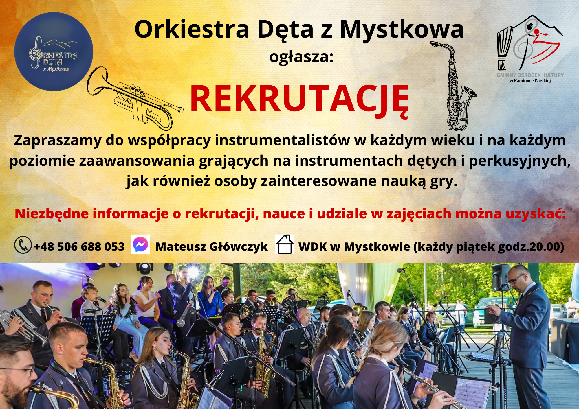 Orkiestra Dęta z Mystkowa ogłasza rekrutację !