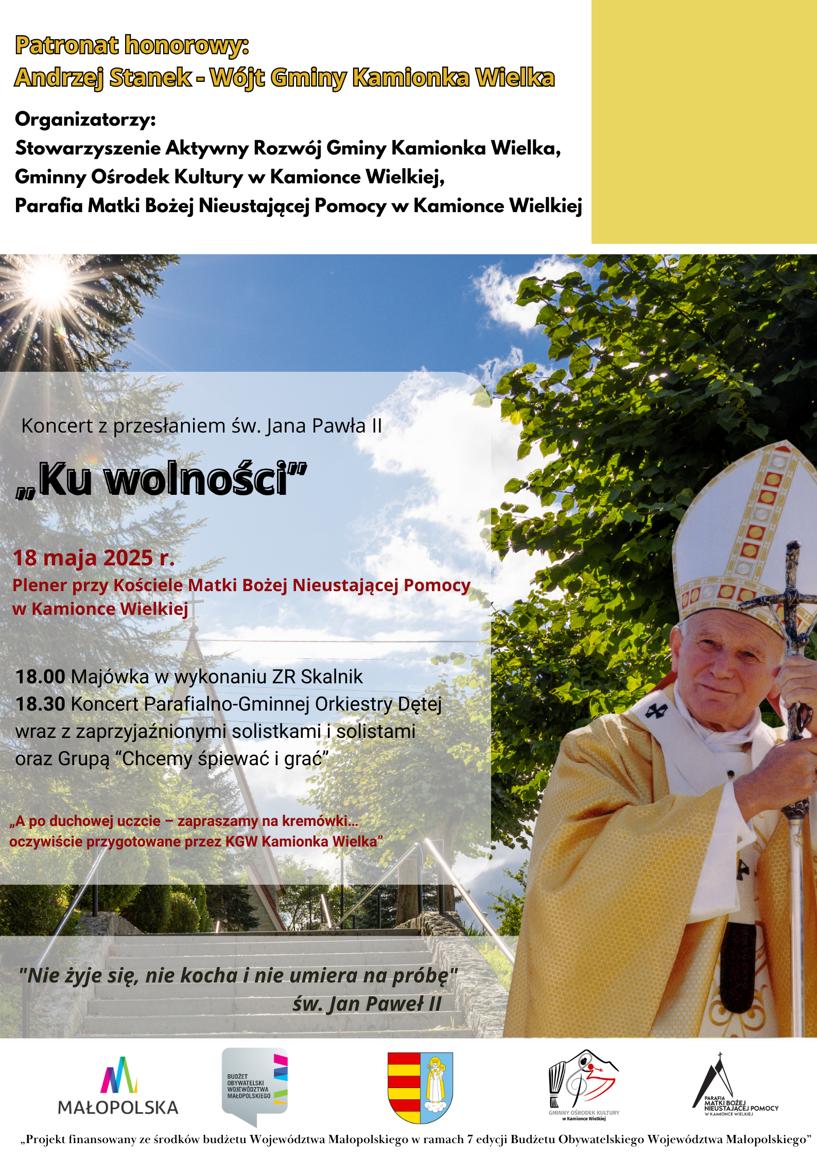 MAJÓWKA W PLENERZE – KONCERT KU CZCI ŚW. JANA PAWŁA II