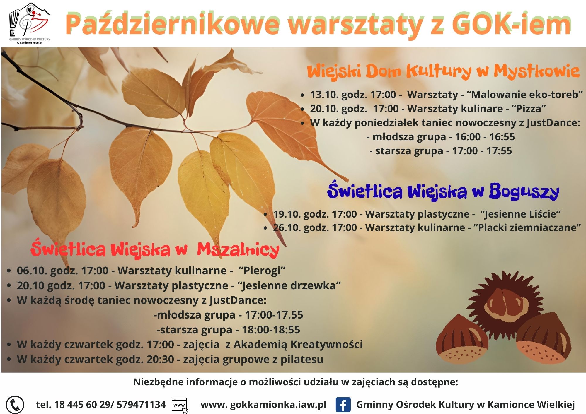 Październik to idealny czas na warsztaty — dołącz do nas!